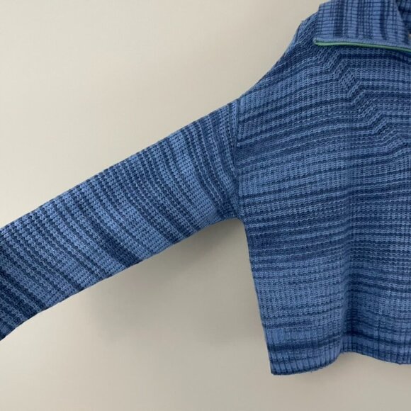 Aerie Blue Spacedye Quarter Zip Pullover Sweater Size XS - Picture 5 of 6